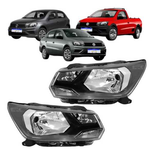 Par Farol Gol Voyage G8 Saveiro G7 2018 A 21 Friso Preto Ambos Lados