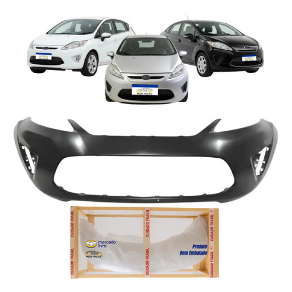 Parachoque Ford New Fiesta 2011 2012 2013 Mexicano Novo Preto