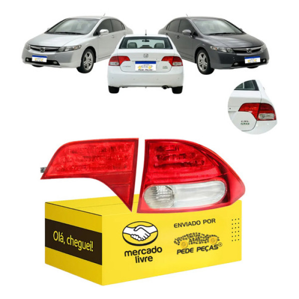 Kit Sinaleira Canto Tampa Honda Civic 2007 08 09 10 2011 L.d Direito/passageiro Vermelho Cristal