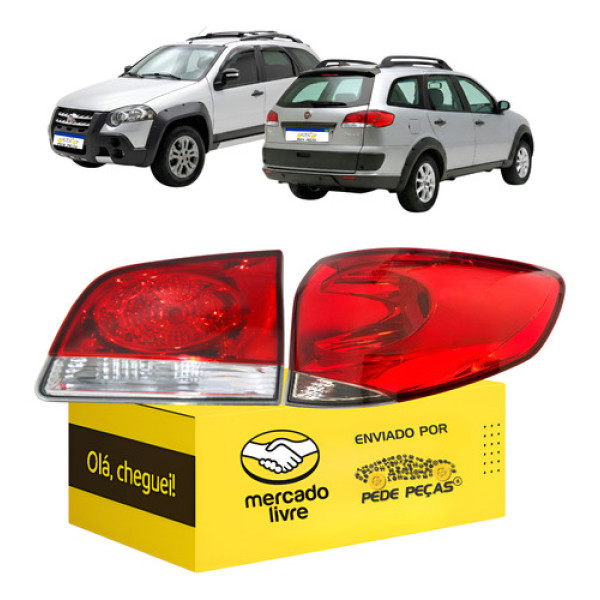 Par Lanterna Palio Weekend 2009 A 2017 2018 2019 2020 L.d Direito/passageiro Vermelho