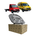Farol Cromado Manual Sprinter 2013 A 2016 Foco Duplo Novo Direito/passageiro