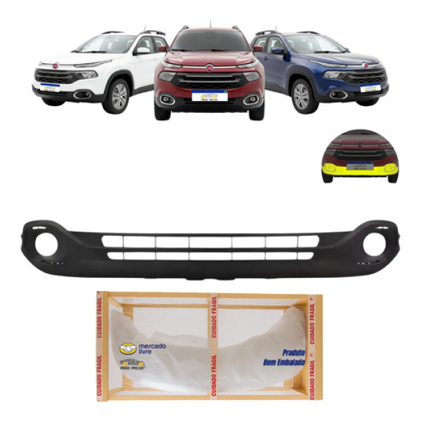 Parachoque Dianteiro Fiat Toro 2016 2017 2018 2019 Inferior Preto
