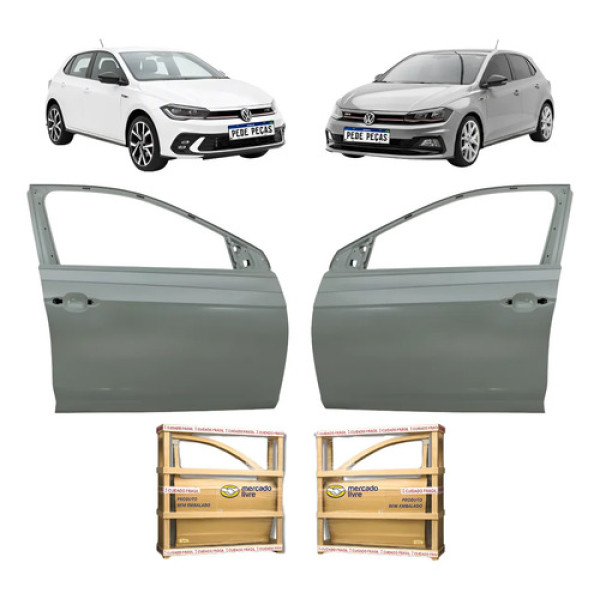 Par Porta Dianteira Volkswagen Polo Gts 2017 18 19 20 A 2026 Dianteira Ambos Lados Cinza Para Pintura