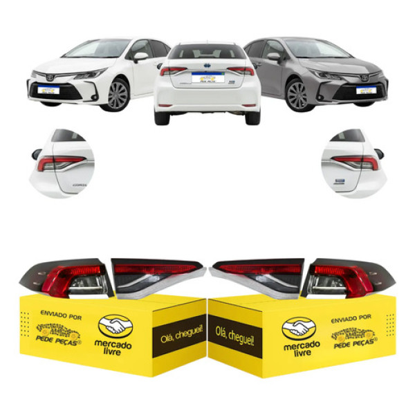 Jogo De Lanternas Canto Tampa Corolla Xei 2020 A 2026 S/led Ambos Lados Fume