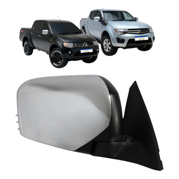 Retrovisor Mitsubishi Triton 2009 A 2017 Cromado S/pisca