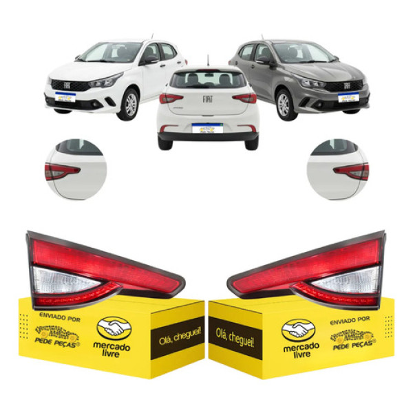 Lanterna Tampa Fiat Argo Trekking 2018 19 A 2026 Cristal Par Ambos Lados Vermelho