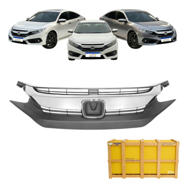 Grade Superior Honda Civic 2017 2018 2019 G10 Nova Cromado
