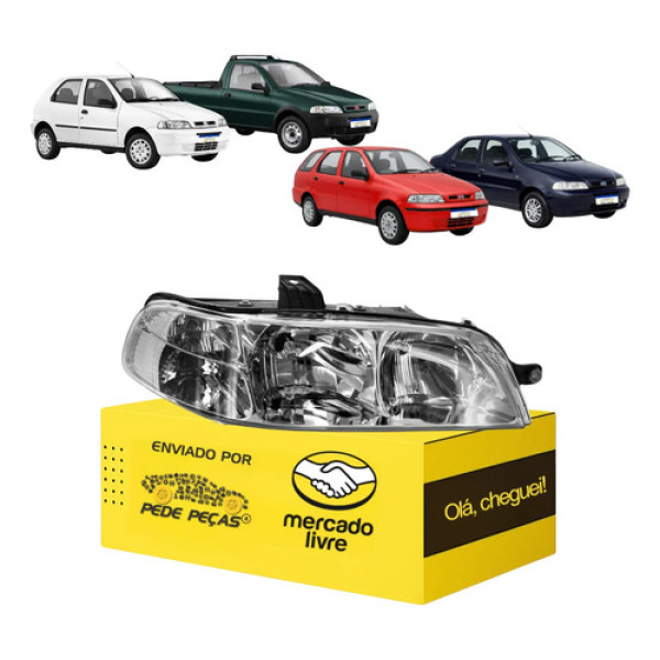 Farol Palio Strada Weekend Siena 2001 02 A 2007 Cromado Ld Direito/passageiro