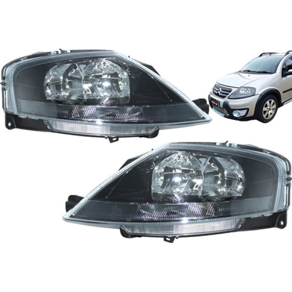 Par Farol Citroen C3 2004 2005 2006 2007 2008 2009 A 2012 - Ambos Lados