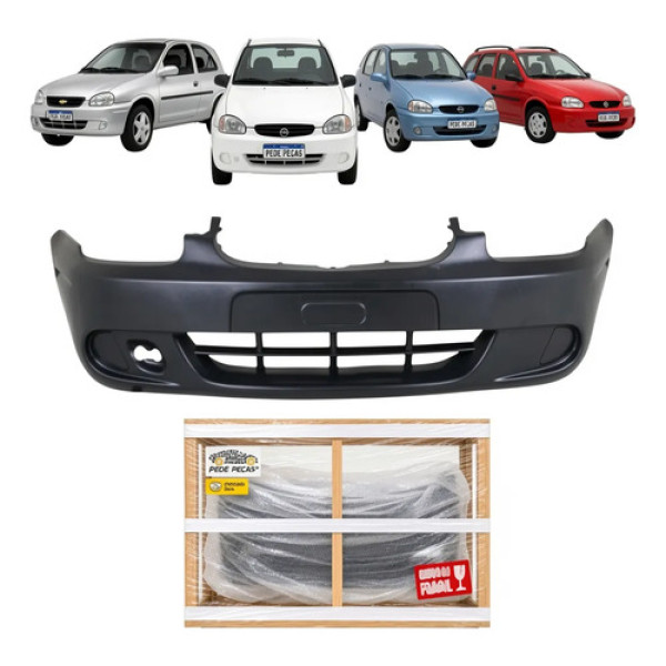 Parachoque Dianteiro Gm Corsa 2000 A 2008 S/furo Preto