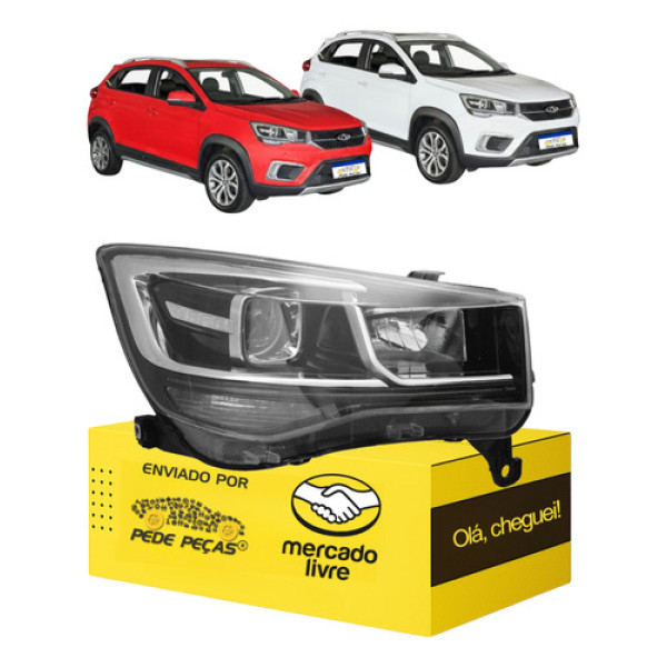 Farol Direito Chery Tiggo 2 Led 2018 2019 2020 2021 Novo Direito/passageiro