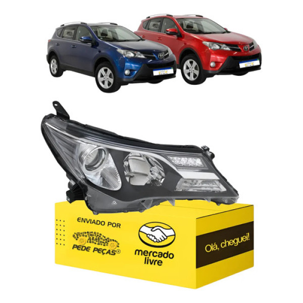 Farol Toyota Rav4 2013 2014 2015 C/motor C/led Novo L.d Direito/passageiro