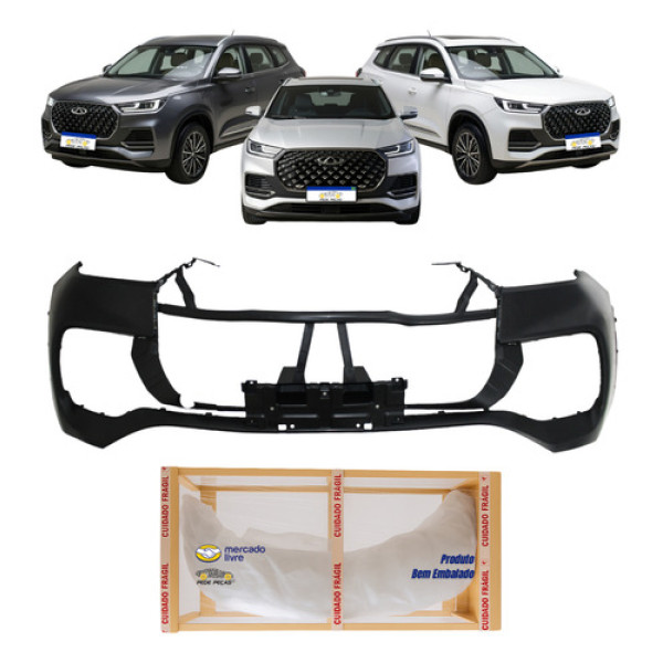 Parachoque Tiggo 8 Pro 2023 2024 2025 2026 Novo Preto Liso Preto