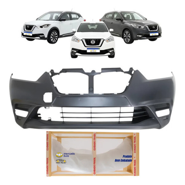 Parachoque Dianteiro Nissan Kicks 2017 18 19 20 2021 Novo Preto