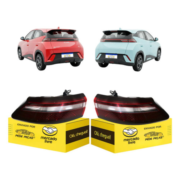 Par Lanterna Sinaleira Byd Dolphin Mini Gs Ev 2024 2025 2026 Ambos Lados Vermelho