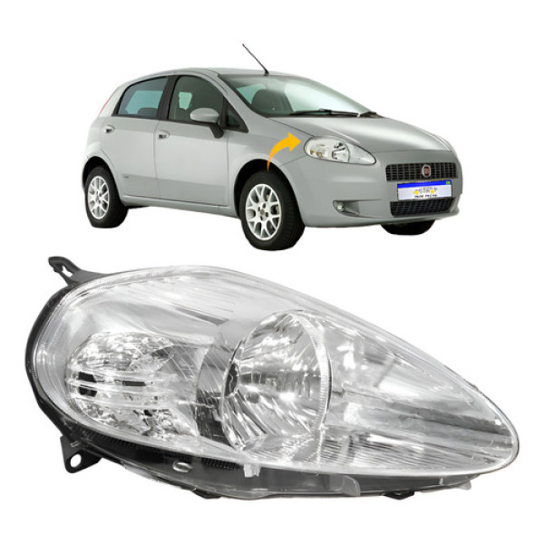 Farol Fiat Punto 2007 2008 2009 2010 2011 2012 Novo L.d Direito