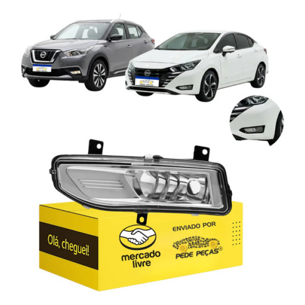Farol Milha Esquerdo Nissan Kicks 2017 A 21 Versa 22 A 2026 Cristal