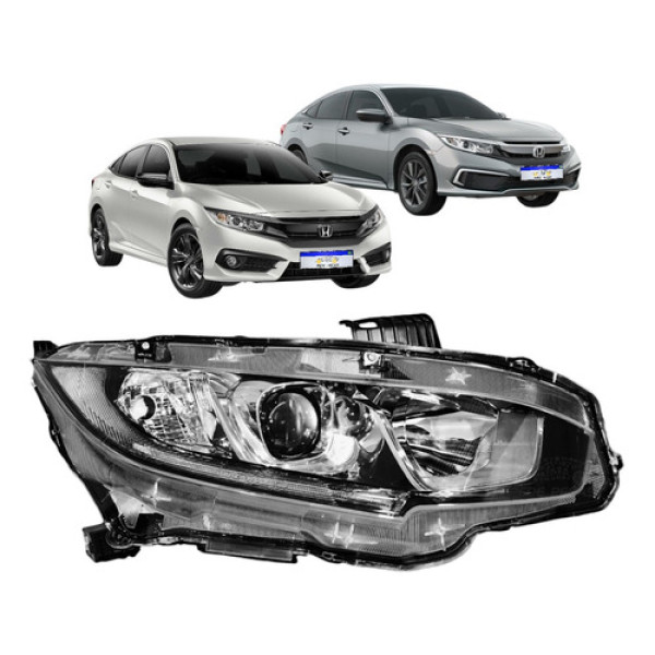 Farol Honda Civic G10 2017 2018 A 2021 Com Led Elétrico Ld