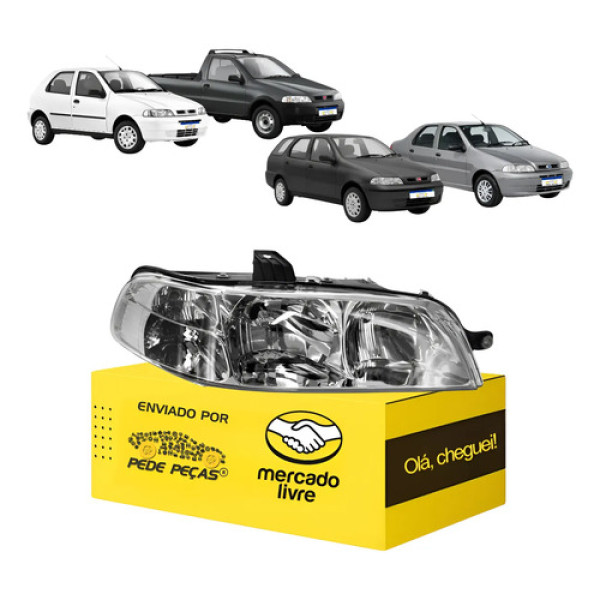 Farol Strada Palio Siena Weekend 2001 A 2007 Cromado Novo Ld Direito/passageiro