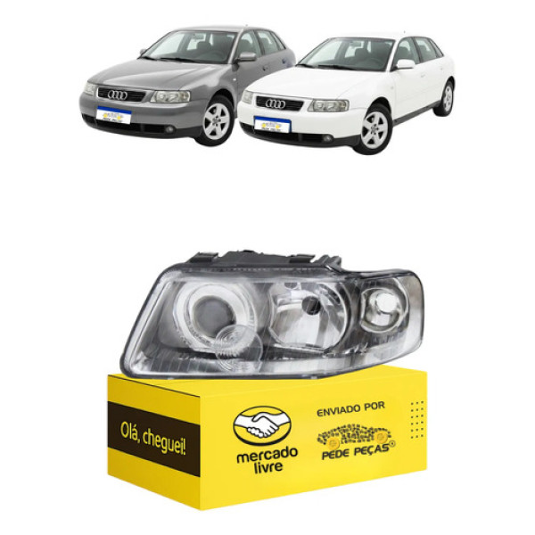 Farol Audi A3 1999 00 01 02 03 04 05 2006 C/avaria Le Esquerdo/motorista