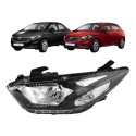 Par Farol Chevrolet Onix Prisma 2017 2018 2019 Friso Preto Ambos Lados