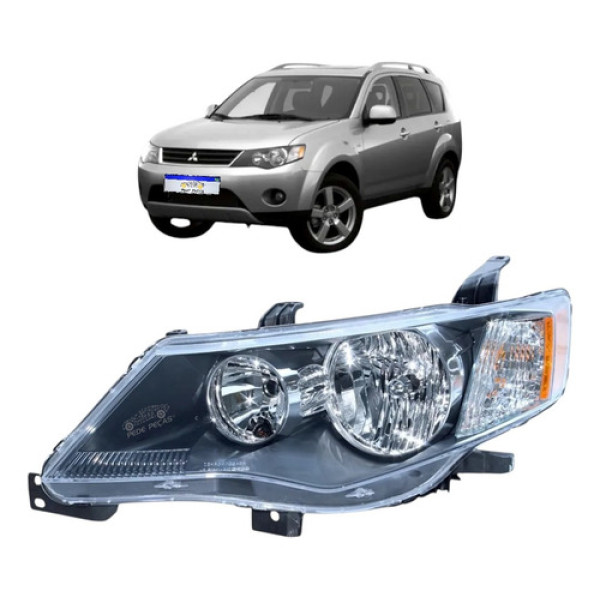 Farol Mitsubishi Outlander Foco Duplo 2007 2008 2009 Le