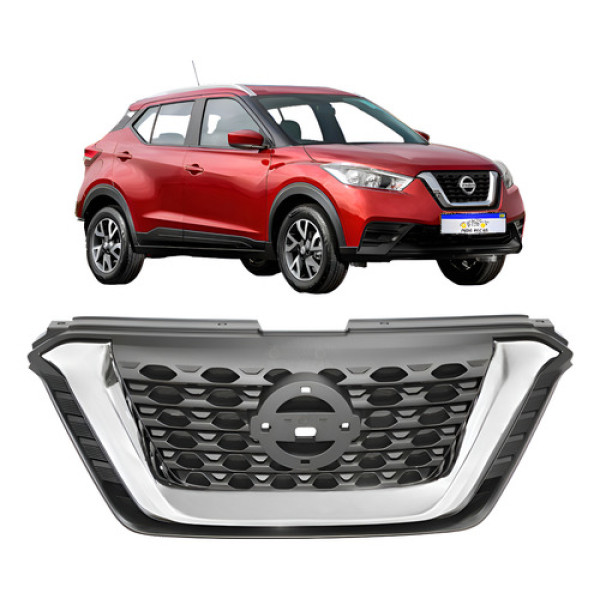 Grade Dianteira Nissan Kicks 2016 2017 2018 2019 2020 2021 Fosco/cromado