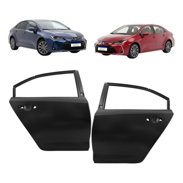 Par Porta Traseira Toyota Corolla 2020 A 2025 Preta - Traseira - Ambos Os Lados - Preto