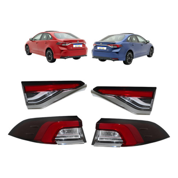 Jogo Lanterna Sinaleira Traseira Toyota Corolla 2020 A 2026 Ambos Lados Vermelho
