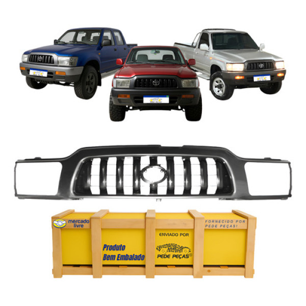 Grade Superior Parachoque Toyota Hilux 2002 2003 2004 Cinza Cinza