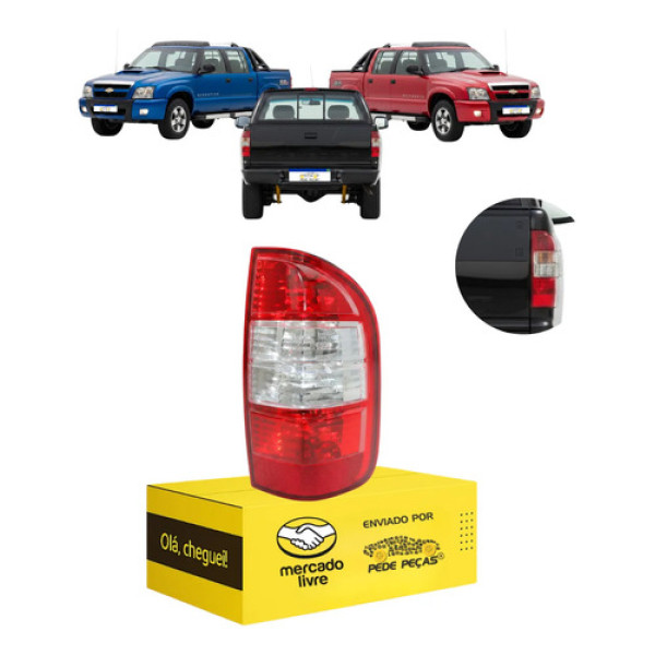 Lanterna Traseira Chevrolet S10 2009 2010 2011 Cristal Ld Direito/passageiro Vermelho Cristal