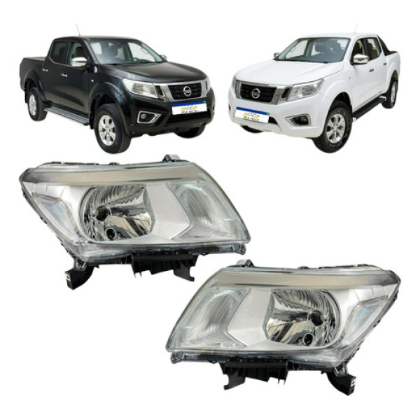Par Farol Nissan Frontier 2018 A 2021 Cromado Foco Simples