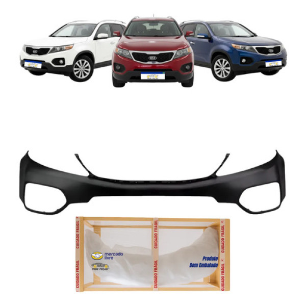 Parachoque Kia Sorento 2010 2011 2012 2013 Dianteiro Preto Liso Para Pintura