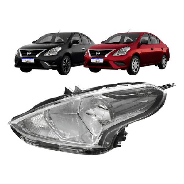 Farol Nissan Versa 2015 2016 A 2021 Manual Cromado Novo Le Esquerdo/motorista