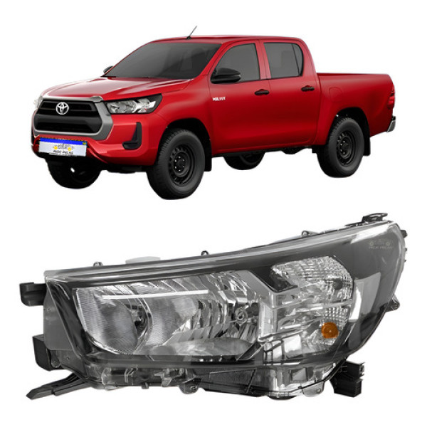 Farol Toyota Hilux Sr Srv Std 2021 A 2025 Sem Led Manual Le Esquerdo/motorista