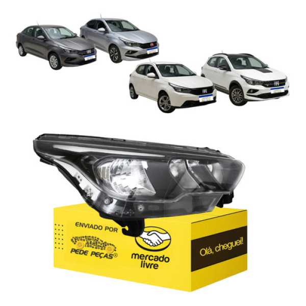 Farol Fiat Argo Cronos 2017 2018 2019 2020 A 2024 C/led Novo