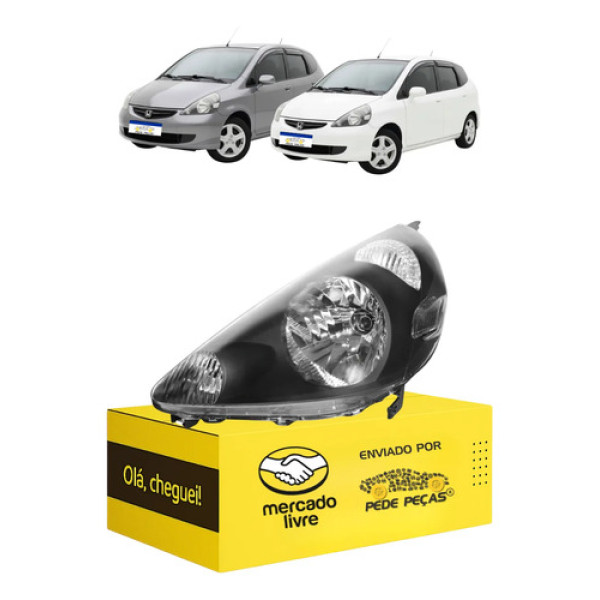 Farol Honda Fit 2003 2004 2005 2006 2007 2008 Novo L.e Esquerdo