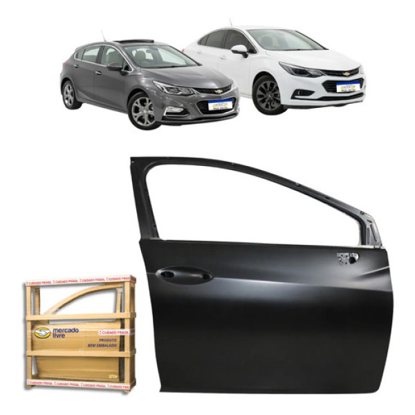 Porta Dianteira Cruze Hatch 2017 18 19 20 A 2023 Nova L.d Dianteira Direito Preto