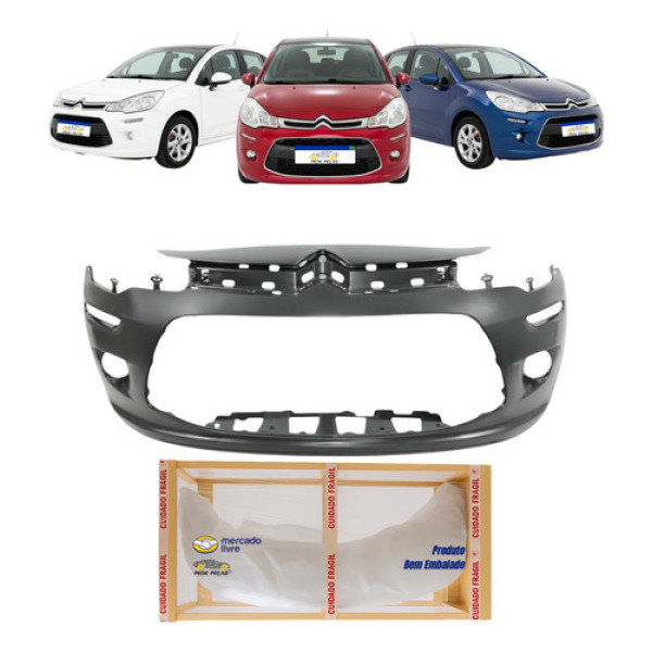 Parachoque Citroen C3 2013 2014 2015 2016 2017 2018 19 2020 Preto Liso Para Pintura