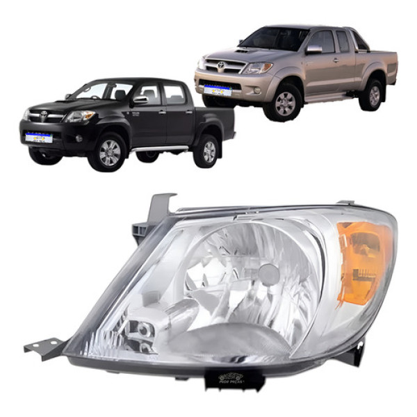 Farol Toyota Hilux Ambar 2006 2007 2008 2009 2010 11 Novo Le - Esquerdo/motorista