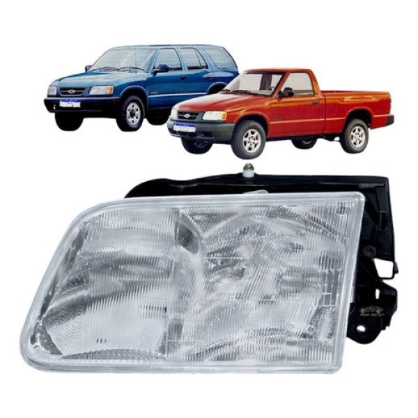 Farol Chevrolet S10 Blazer 1995 1996 1997 A 2000 Cromado Le
