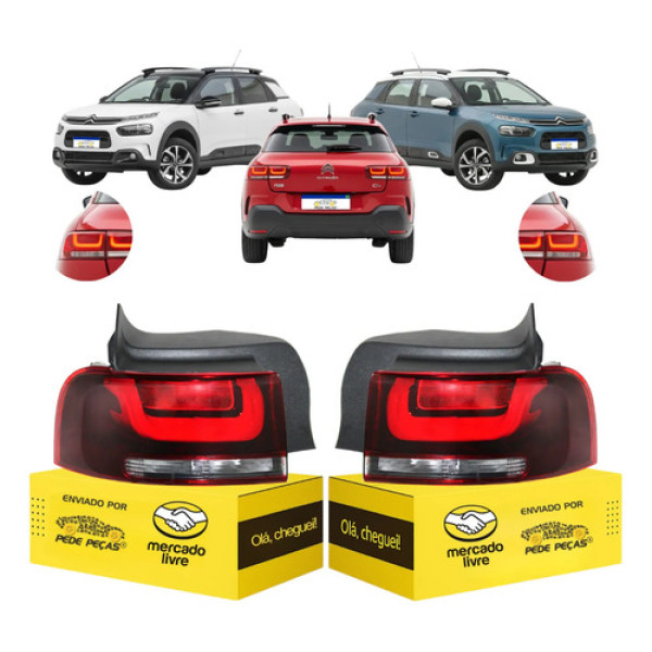 Par Lanterna C4 Cactus 2018 2019 2020 2021 2022 2023 2024 Ambos Lados Vermelho