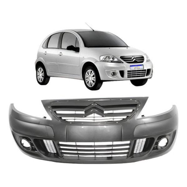 Parachoque Dianteiro Citroen C3 2009 2010 2011 2012 C/furo - Preto
