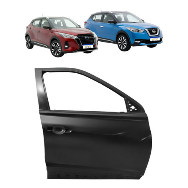 Porta Dianteira Direita Kicks 2017 2018 2019 2020 A 2024 - Dianteira - Direito/passageiro - Preto