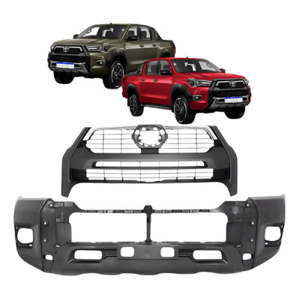 Kit Grade Parachoque Hilux Rocco Conquest 2022 2023 2024 Preto