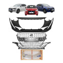 Kit Parachoque Peugeot 208 Style 2021 A 2024 C/friso Cromado Preto/cromado