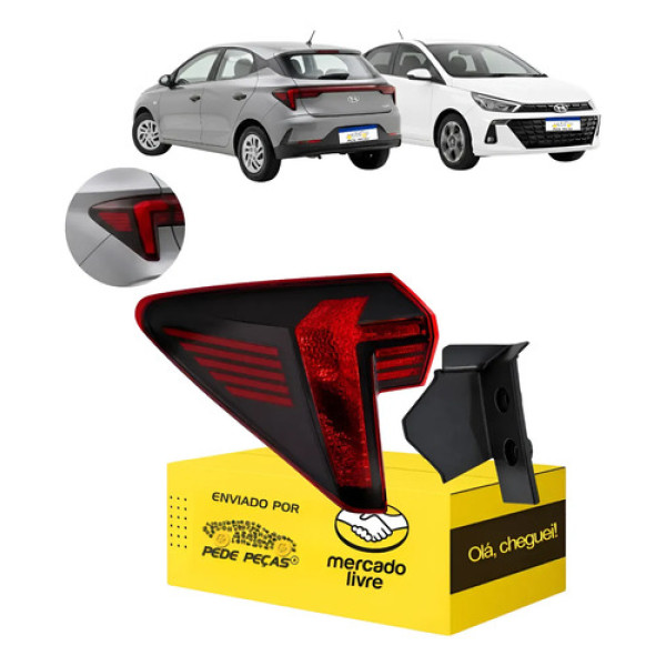 Lanterna Traseira Canto Esquerdo Hb20 2023 24 25 2026 S/led Esquerdo/motorista Vermelho