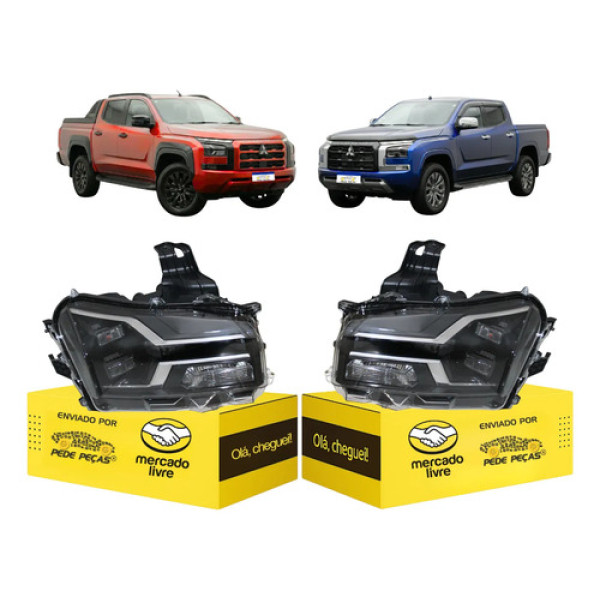 Par Farol Mitsubishi Triton 2026 Full Led Manual Ambos Lados