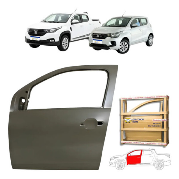 Porta Dianteira Fiat Mobi 2016 2017 18 19 A 25 2026 Nova Le Dianteira Esquerdo Motorista Cinza