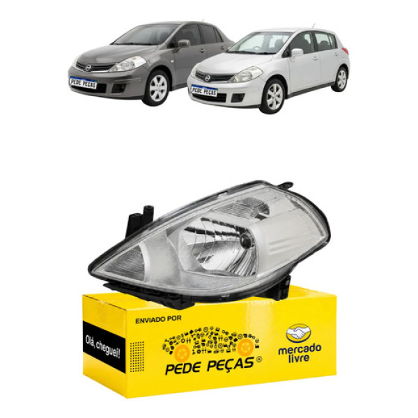 Farol Esquerdo Nissan Tiida 2007 08 09 10 11 A 2013 C/avaria Esquerdo/motorista